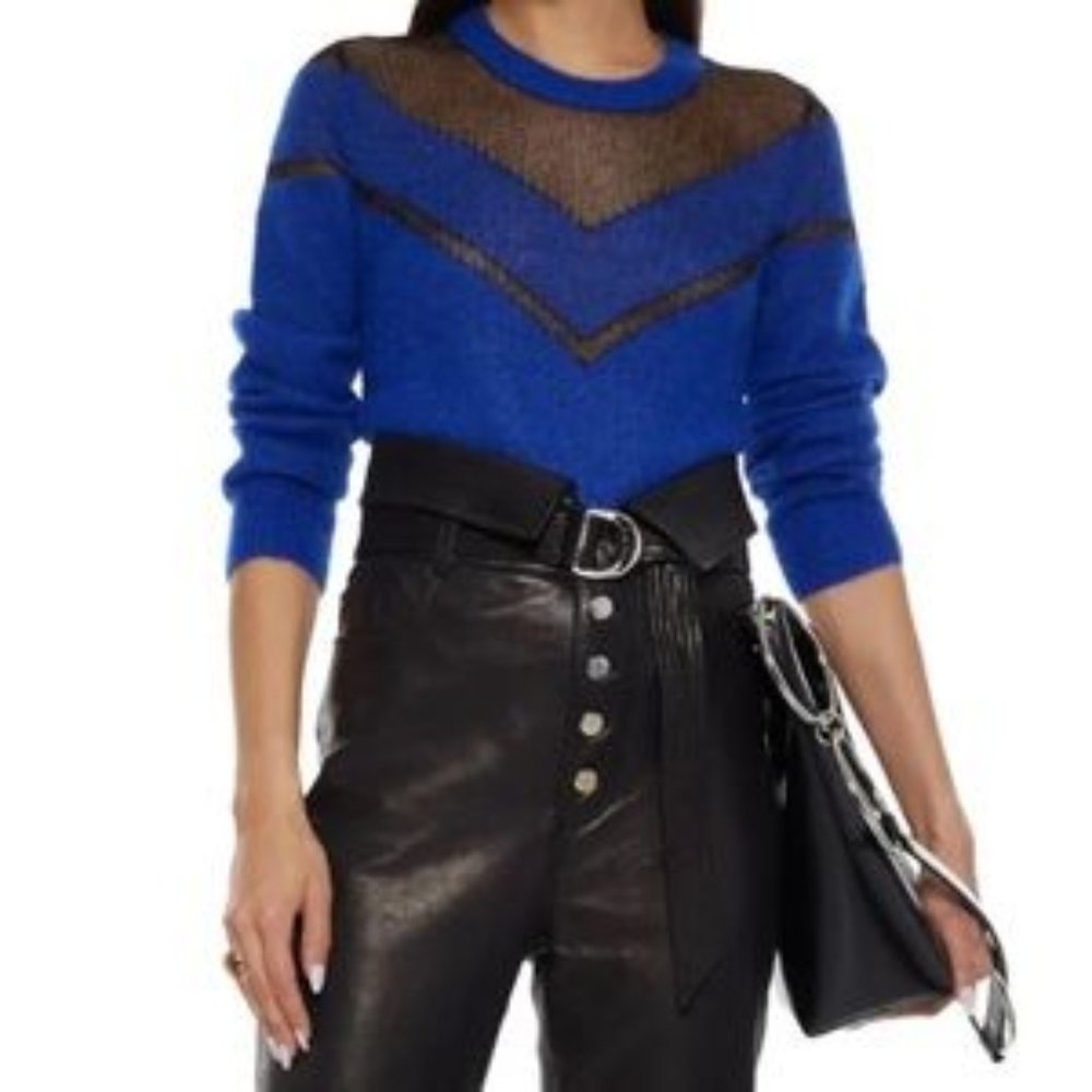EUC Rag and Bone Cobalt Blue Chain Mesh Sweater